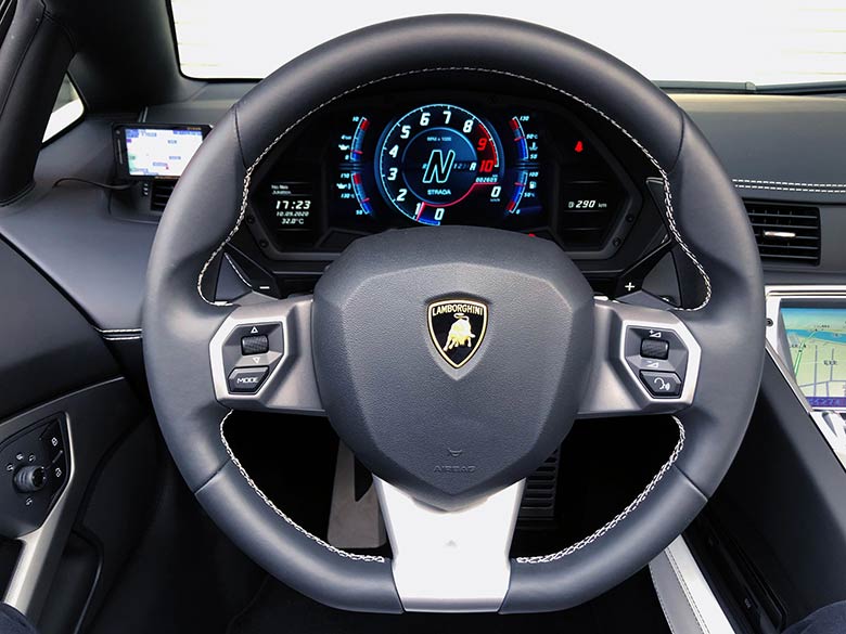 マルチファンクション付スムースレザーステアリング(14/20枚)-ランボルギーニ アヴェンタドール S ロードスター