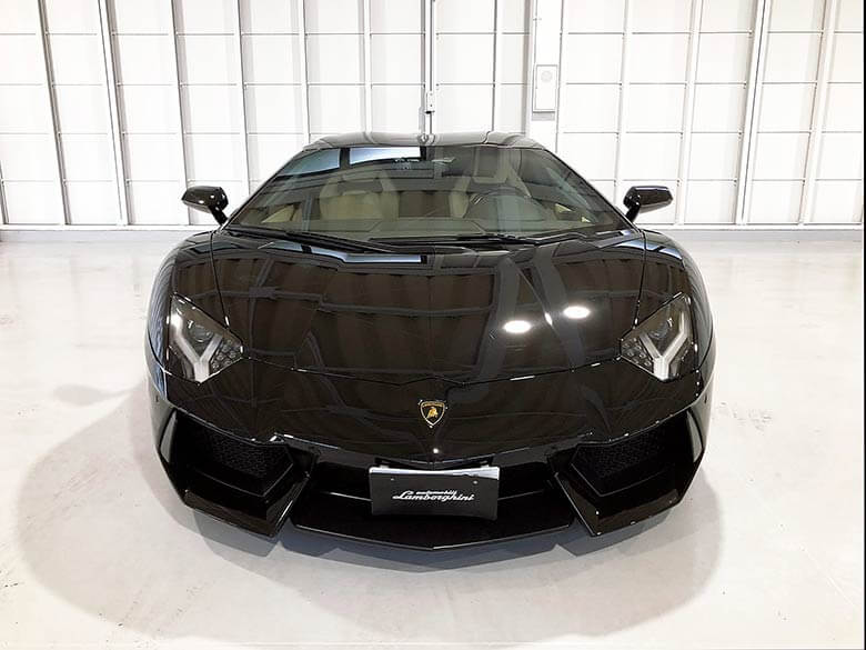 シンプルな造形美を見せるフロントセクション (3/19枚) ランボルギーニ アヴェンタドール ロードスター LP700-4 ブラック MY2015