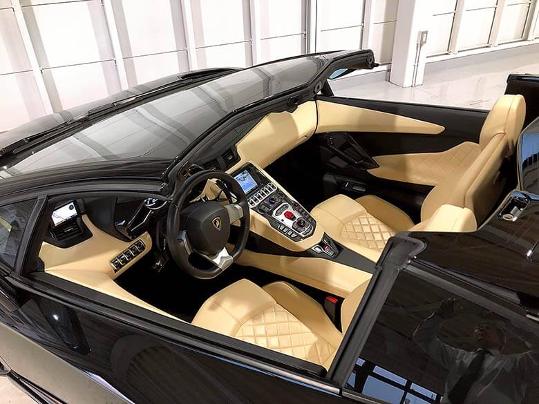 ブラック×タンでコーディネートされたインテリア (13/19枚) ランボルギーニ アヴェンタドール ロードスター LP700-4 ブラック MY2015