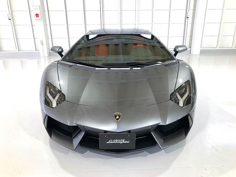シンプルな造形美を見せるフロントセクション (3/18枚) ランボルギーニ アヴェンタドール LP700-4 グレーメタリック MY2012