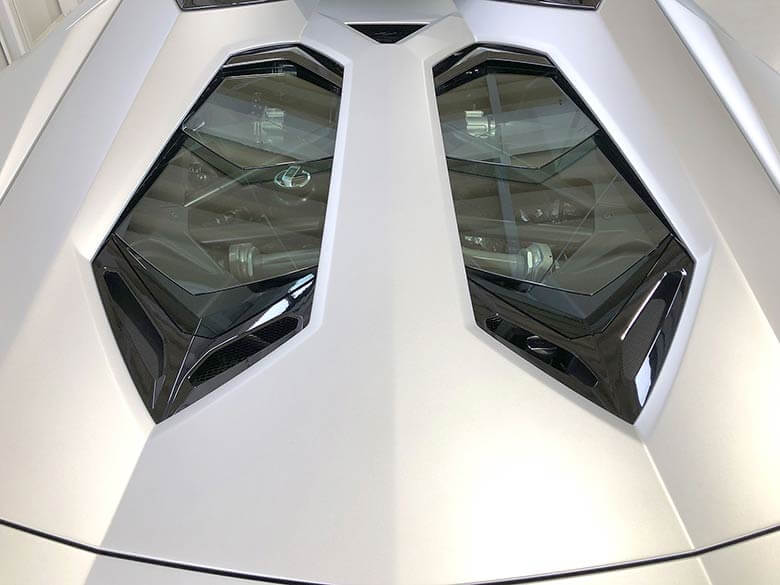 ガラスエンジンボンネット (18/24枚) ランボルギーニ アヴェンタドール S ロードスター シルバー MY2018