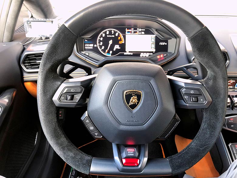 ランボルギーニ ウラカン LP610-4 (LDF) 4WD - オレンジ スエードレザーステアリング (9/29枚)