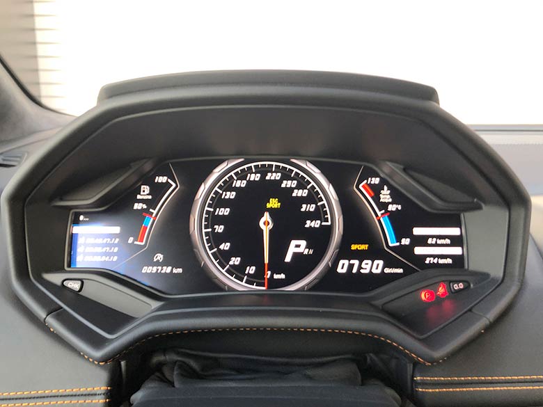 ランボルギーニ ウラカン LP610-4 (LDF) 4WD - オレンジ フルLCDのメーターパネル：SPORTモード (27/29枚)