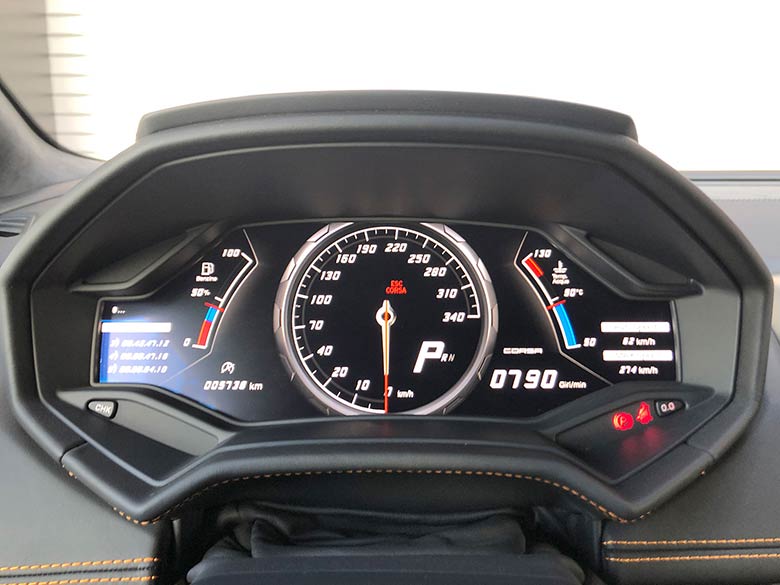 ランボルギーニ ウラカン LP610-4 (LDF) 4WD - オレンジ フルLCDのメーターパネル：CORSAモード (28/29枚)