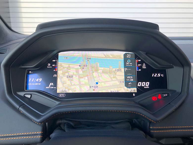 ランボルギーニ ウラカン LP610-4 (LDF) 4WD - オレンジ フルLCDのメーターパネル：カーナビゲーション表示 (29/29枚)
