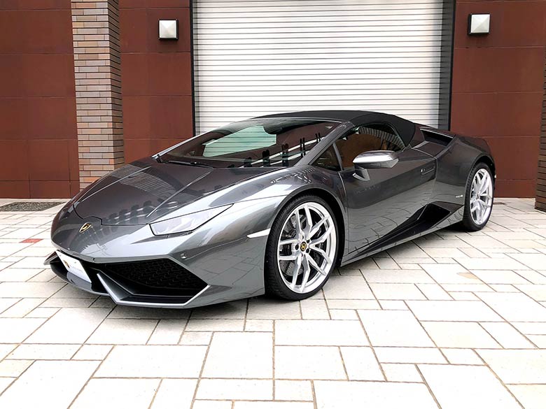 ランボルギーニ ウラカン スパイダー LP610-4 (LDF) 4WD - Grigio Lynx グレーメタリック ソフトトップ クローズ状態 (7/26枚)