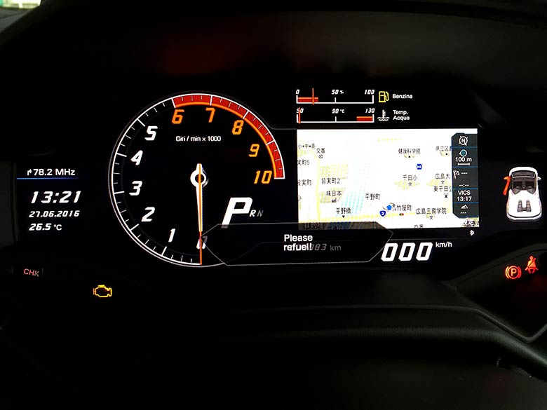 ランボルギーニ ウラカン スパイダー LP610-4 (LDF) 4WD - Grigio Lynx グレーメタリック ナビゲーション表示も可能なフルLCDメーターパネル (19/26枚)