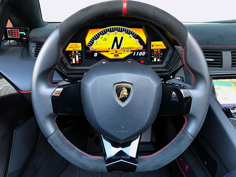 ランボルギーニダイナミックステアリング(14/20枚) ランボルギーニ アヴェンタドール LP750-4 SV ロードスター マットグレーメタリック MY2017