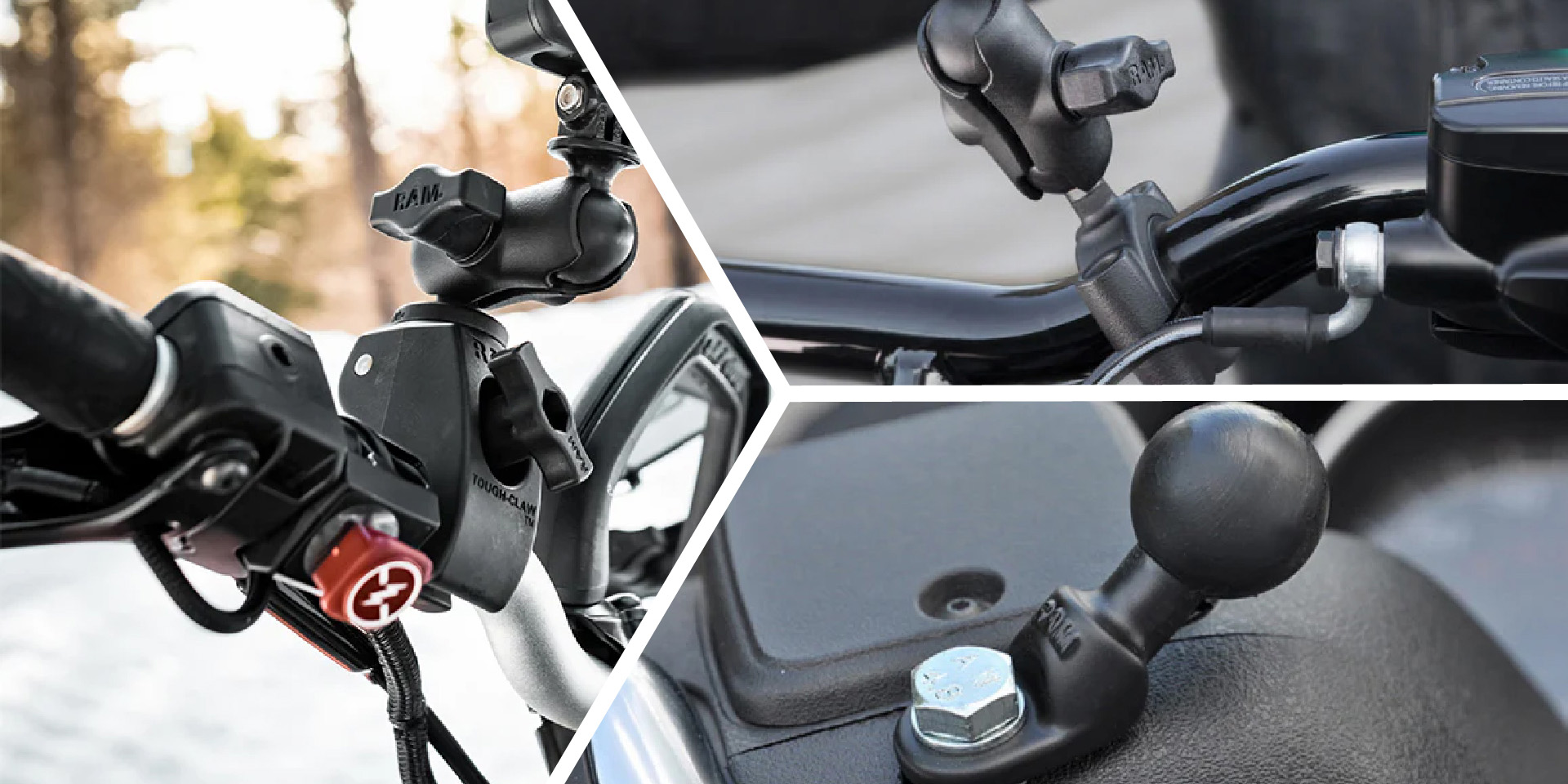 ラムマウント タブレットホルダー スマホホルダー  装着イメージ