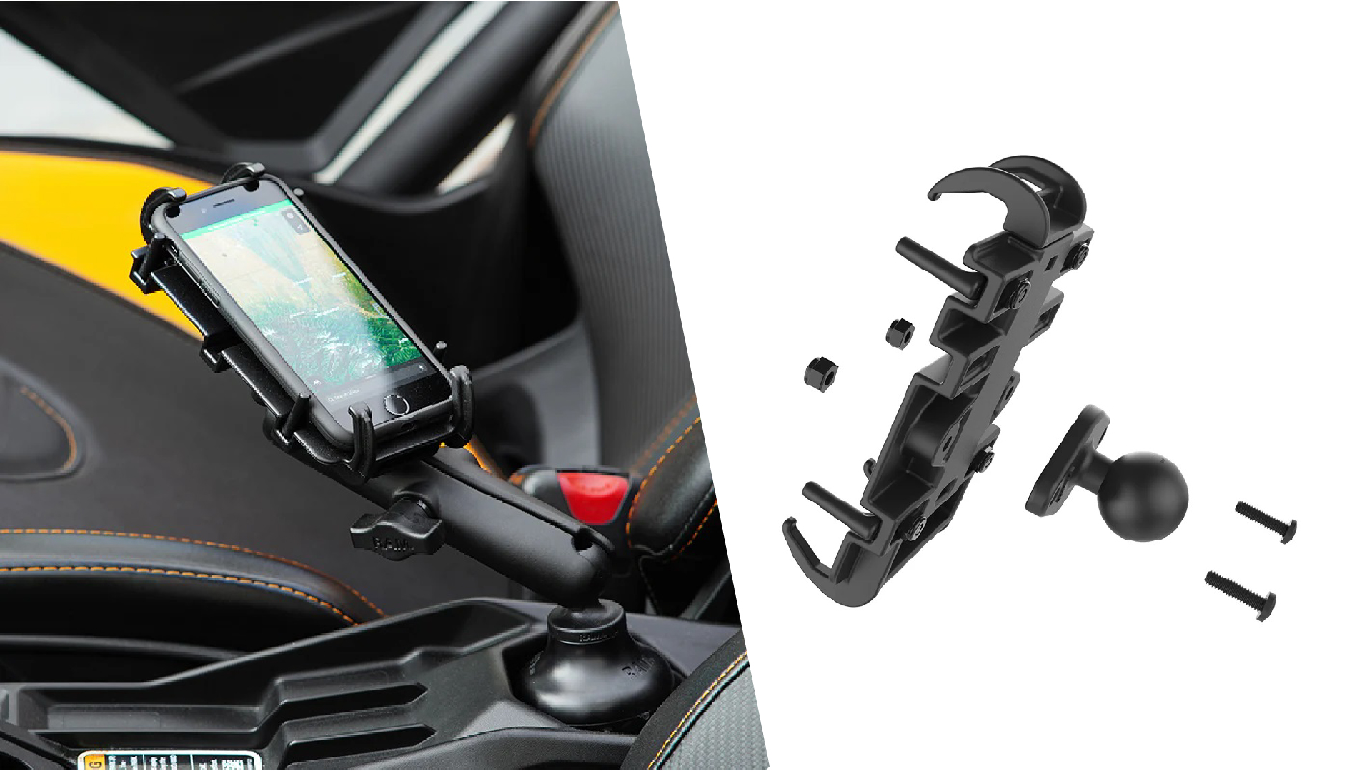 ラムマウント タブレットホルダー スマホホルダー  装着イメージ