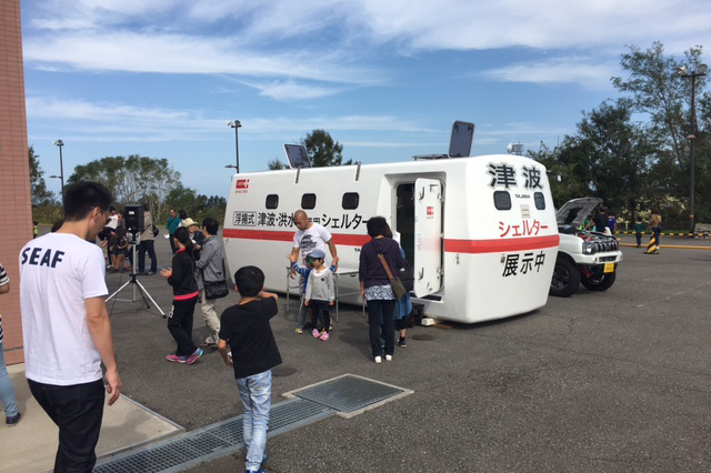 浮揚式津波洪水対策用シェルター SAFE+展示イメージ