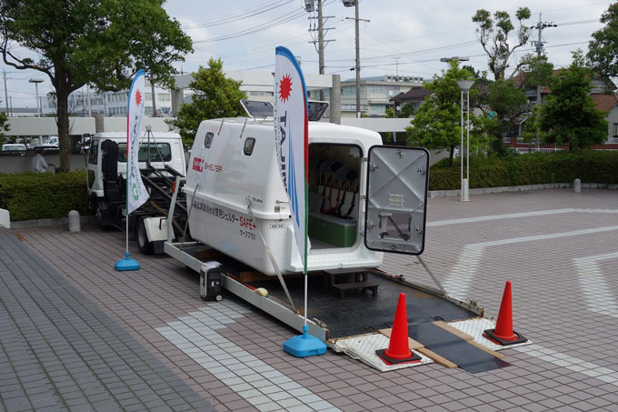 浮揚式津波洪水対策用シェルター SAFE+展示イメージ